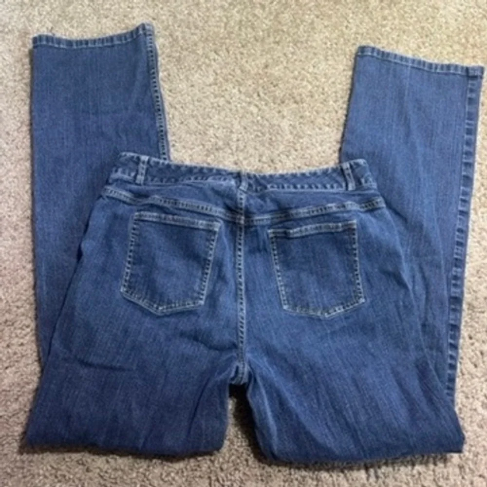 Doncaster Womens Straight Leg Jeans Dark Wash Blue Denim Size 8